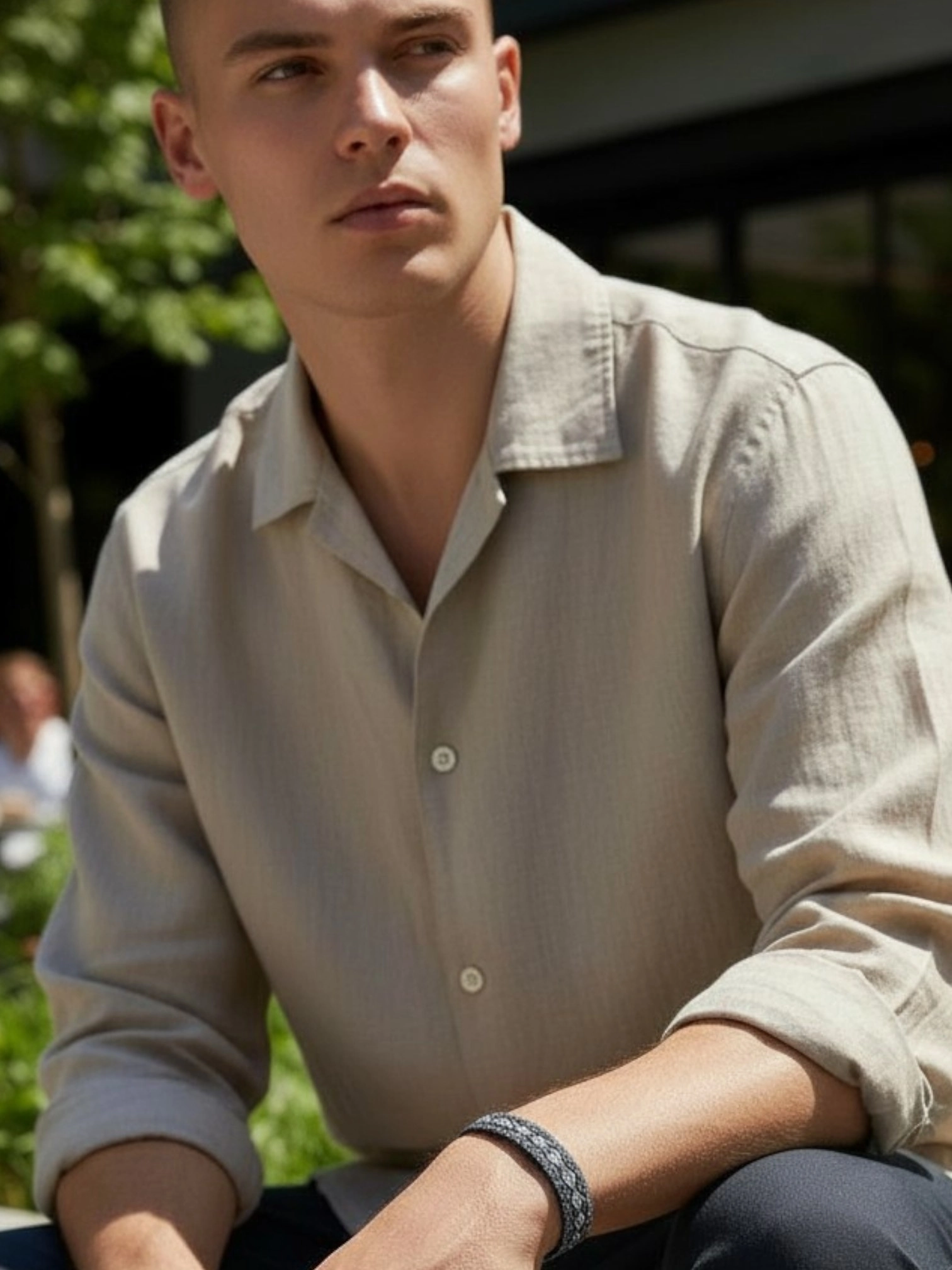 Etnik Kilim Desenli Deri Erkek Bileklik Manyetik Kilit