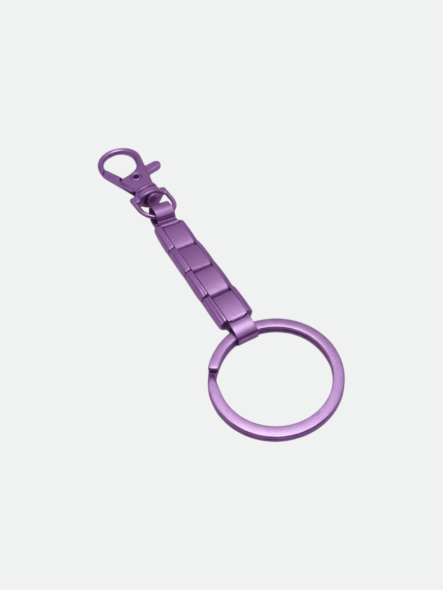 Lila Anodize Metal Zincirli Karabina Anahtarlık
